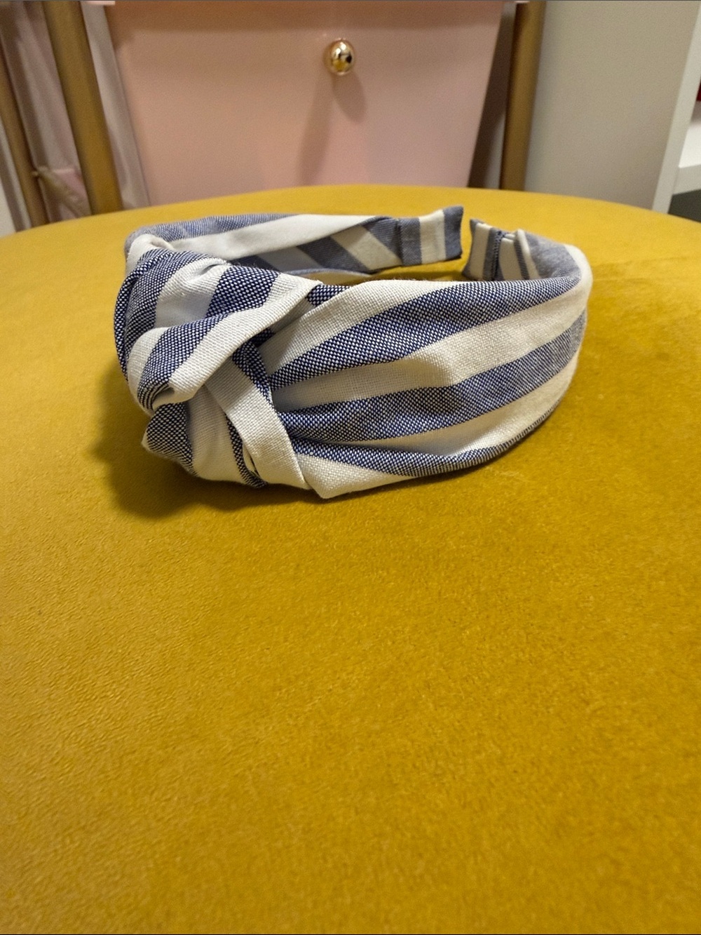 Blue Wide Stripe Knotted Headband